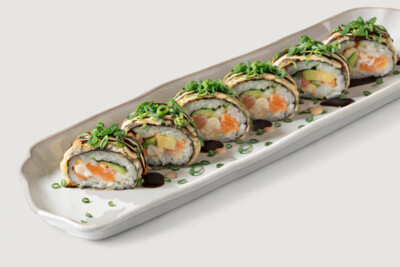 Горячий ролл лосось/креветка