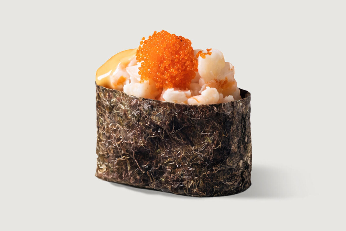 Гункан креветка/тобико