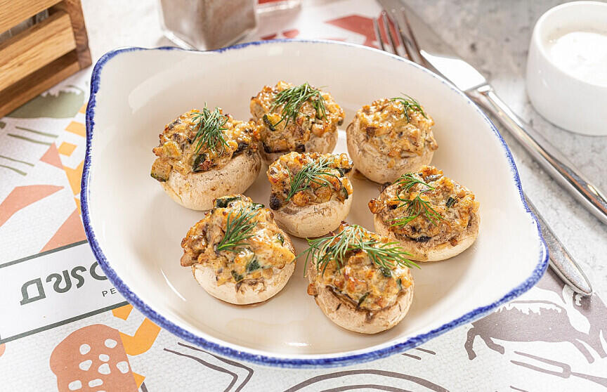 Пост: Шампиньоны, запеченные с овощами