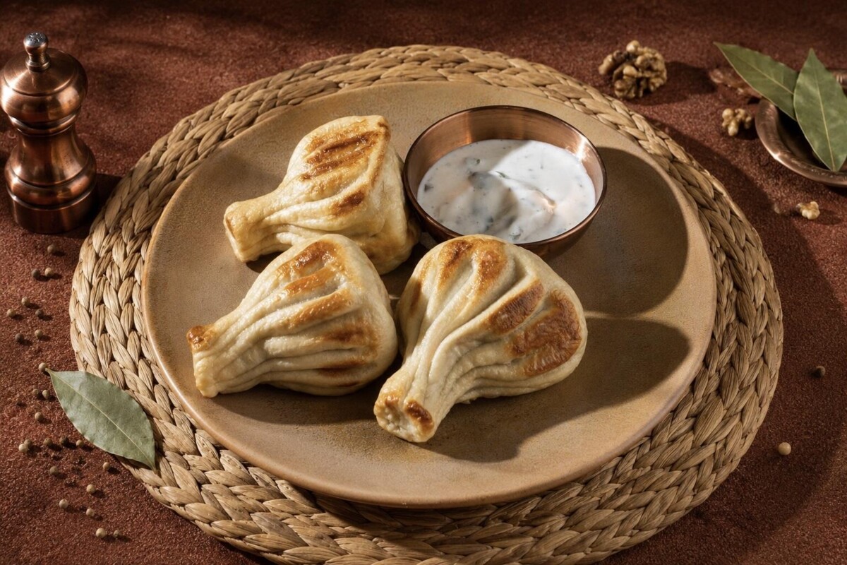 Жареные хинкали с говядиной и свининой (3 шт)